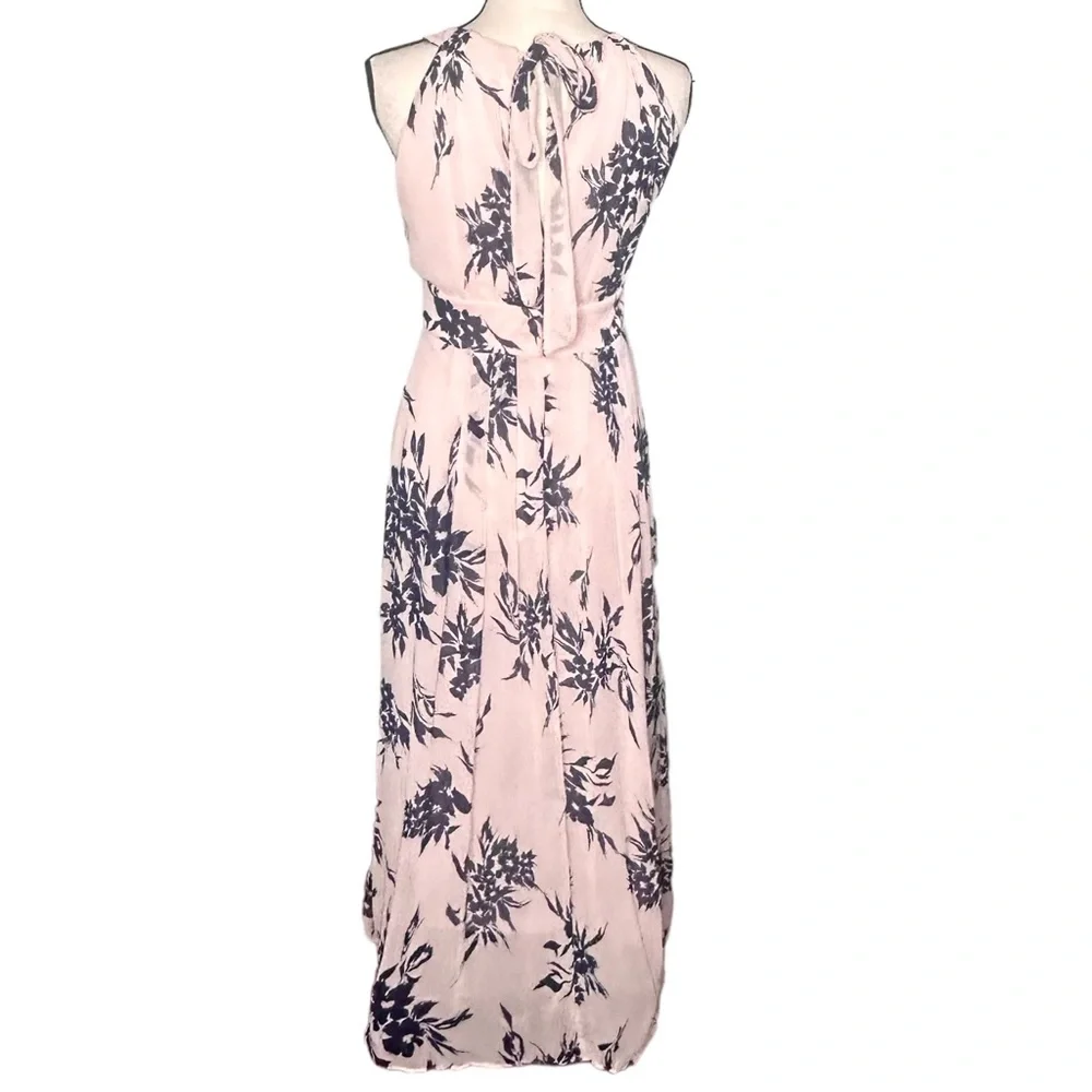 Ronni Nicole Dress 4P Floral Blush Chiffon Maxi - Picture 7 of 12